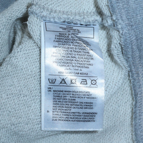 Adidas Women Grey Hooded Pullover Crop Sweatshirt UK 6 XS