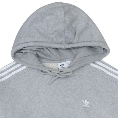 Adidas Women Grey Hooded Pullover Crop Sweatshirt UK 6 XS