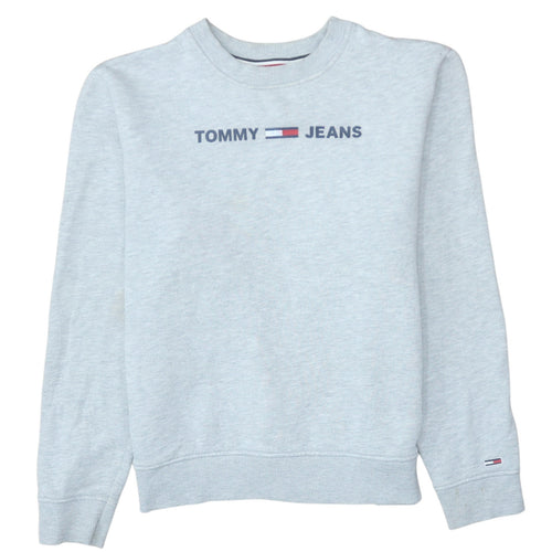 Tommy Jeans Women's Grey Logo Crew Neck Sweatshirt Size S