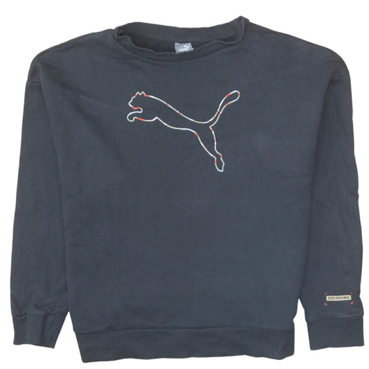 Puma Women's Black Medium Pullover Sweatshirt Logo Crew Neck