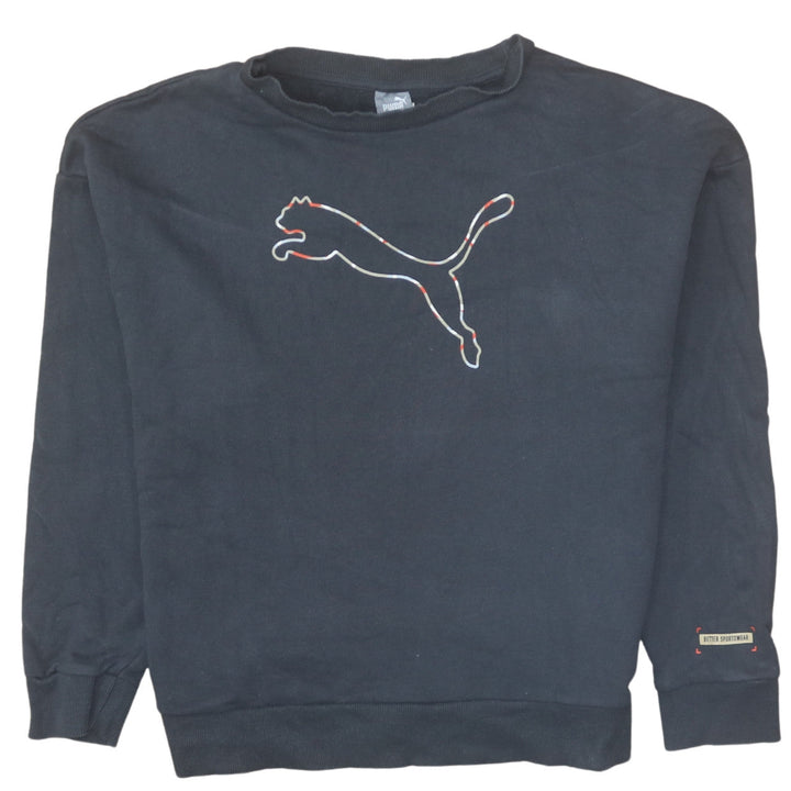 Puma Women's Black Medium Pullover Sweatshirt Logo Crew Neck