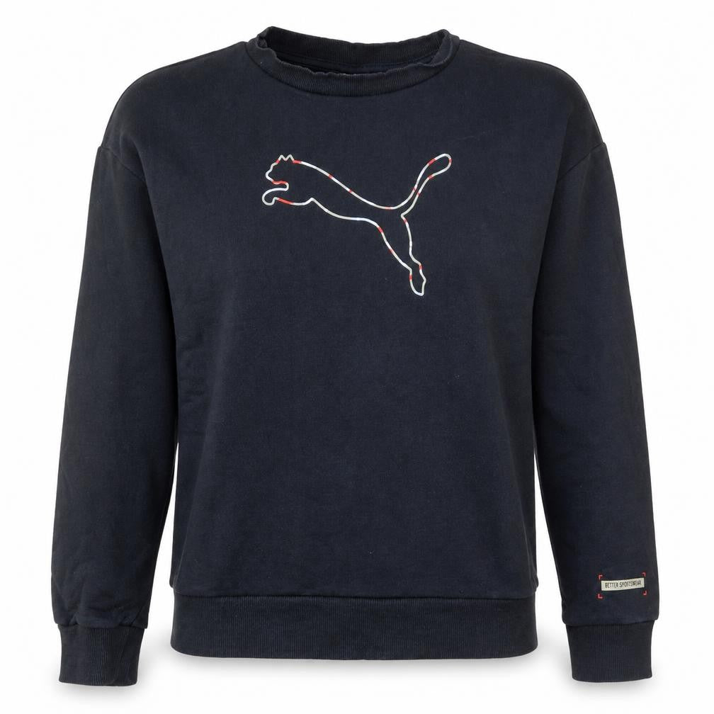 Puma Women's Black Medium Pullover Sweatshirt Logo Crew Neck