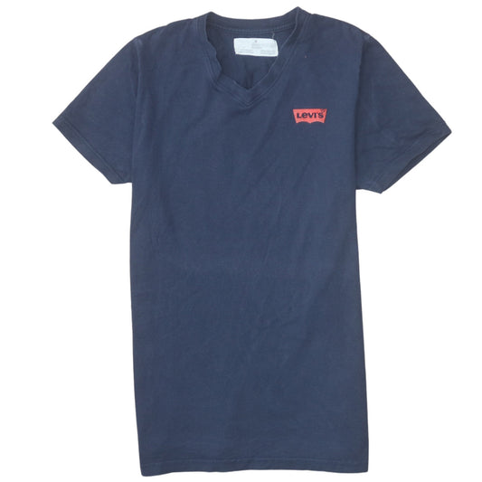 Levi's Men's Blue Slim Fit V-Neck Cotton T-Shirt Size M