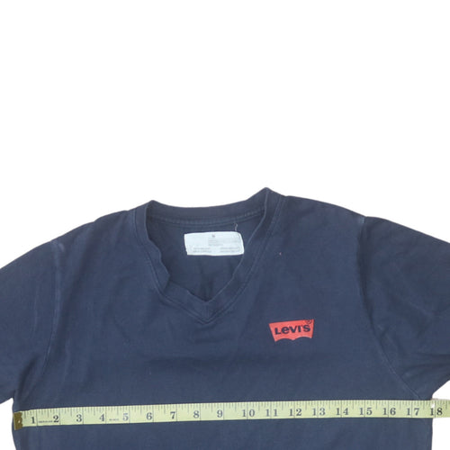 Levi's Men's Blue Slim Fit V-Neck Cotton T-Shirt Size M
