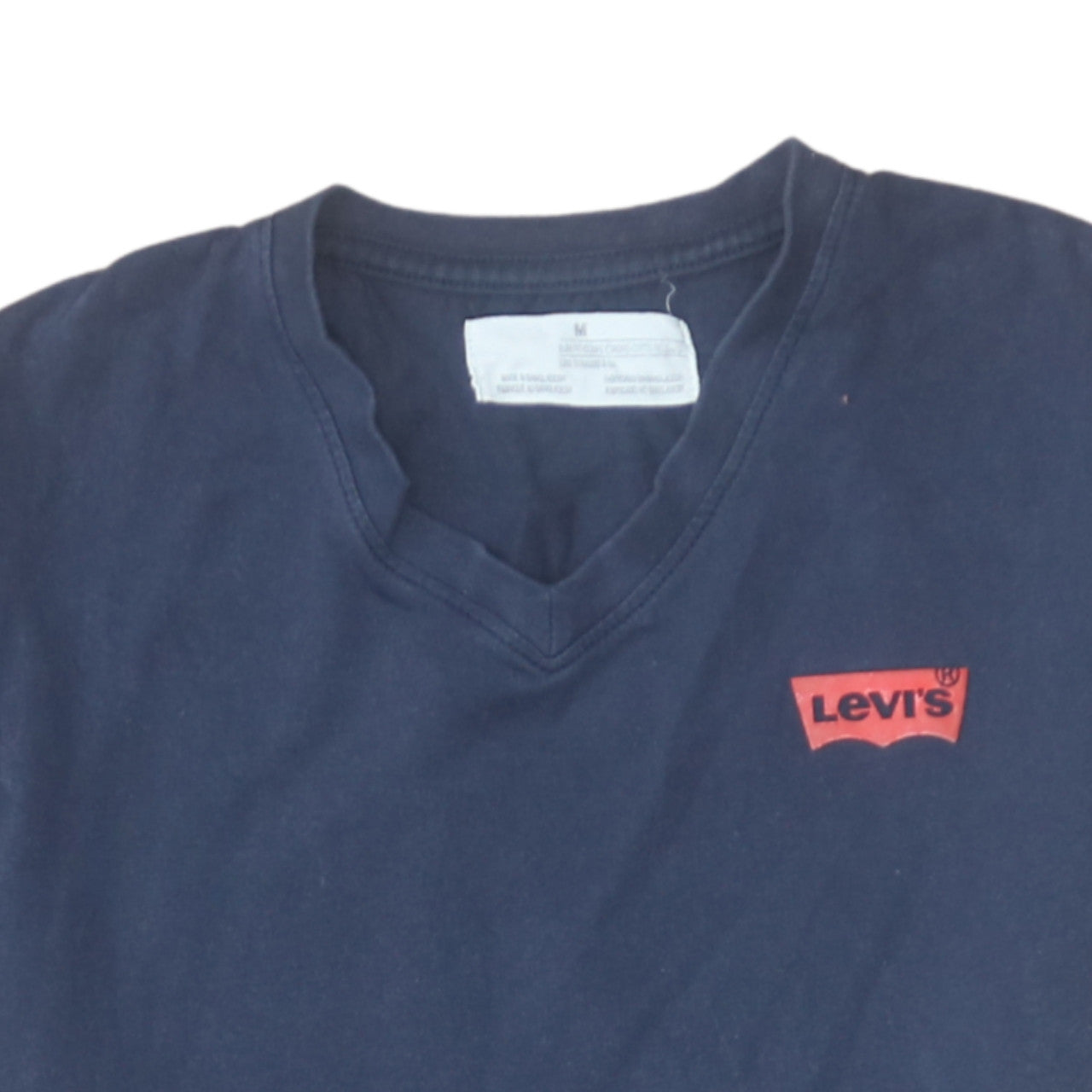 Levi's Men's Blue Slim Fit V-Neck Cotton T-Shirt Size M