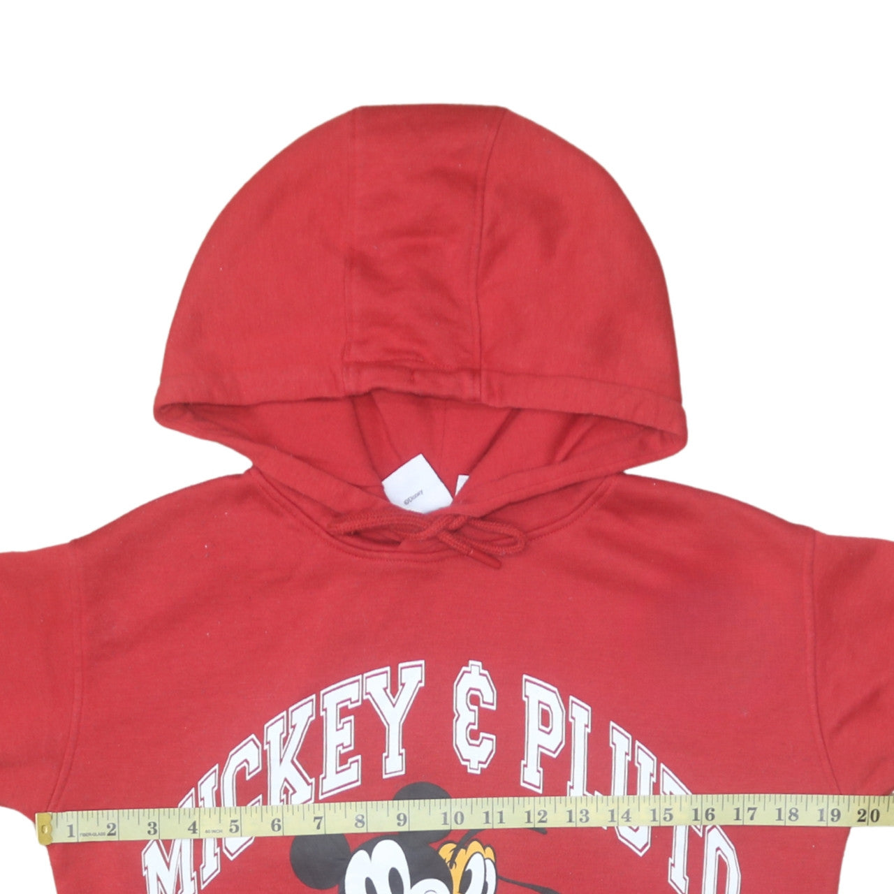 Disney Primark Womens Red Mickey & Pluto Pullover Hoodie Size 2XS