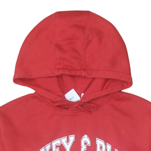 Disney Primark Womens Red Mickey & Pluto Pullover Hoodie Size 2XS