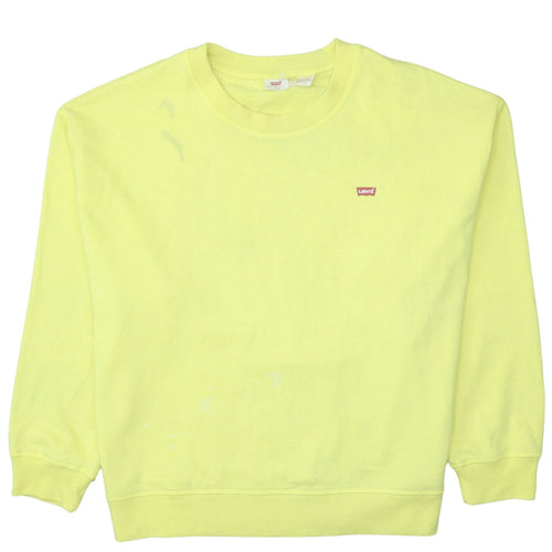Levi's Women Yellow Crew Neck Long Sleeve Pullover Sweatshirt XXL