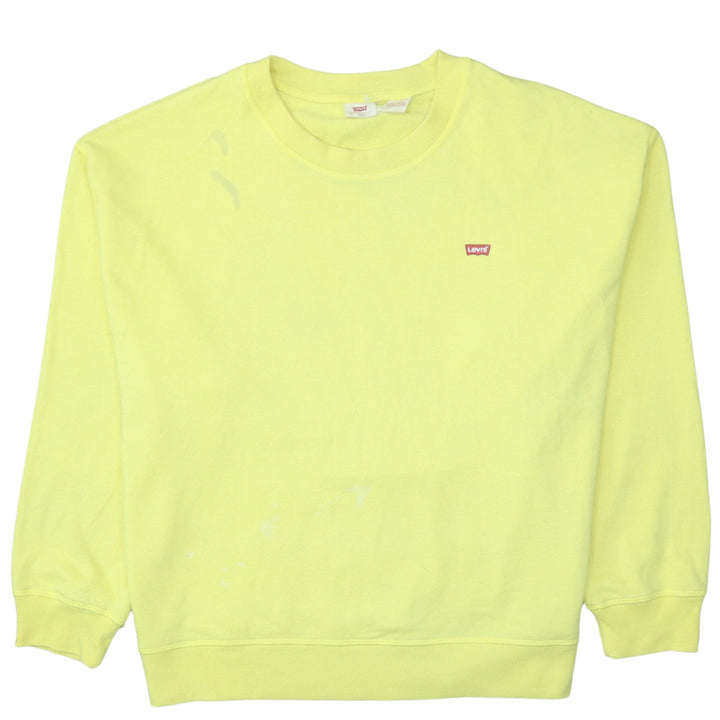 Levi's Women Yellow Crew Neck Long Sleeve Pullover Sweatshirt XXL