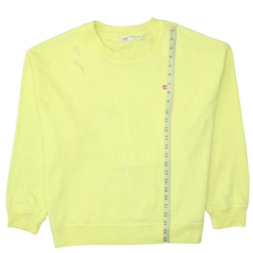 Levi's Women Yellow Crew Neck Long Sleeve Pullover Sweatshirt XXL