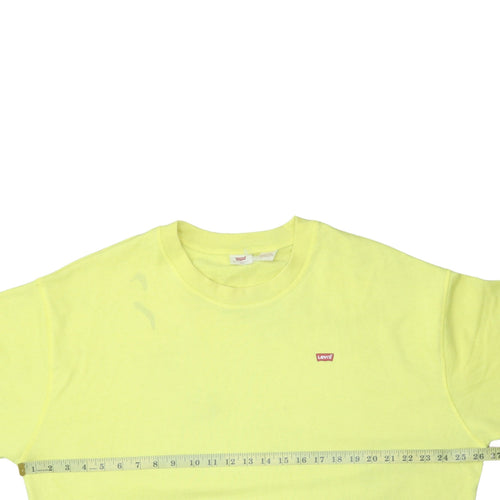 Levi's Women Yellow Crew Neck Long Sleeve Pullover Sweatshirt XXL