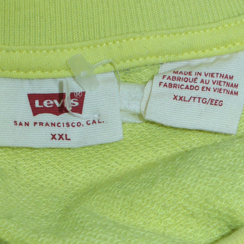 Levi's Women Yellow Crew Neck Long Sleeve Pullover Sweatshirt XXL