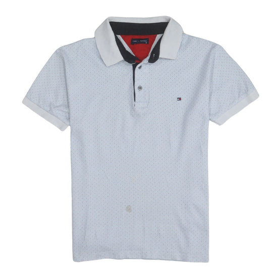 Tommy Hilfiger Men's White Polka Dot Cotton Polo Shirt Size S