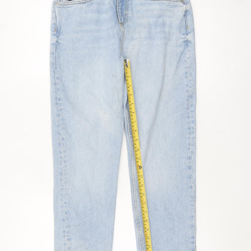 ZARA Women Blue Mom Jeans Size 10 High Waist Denim