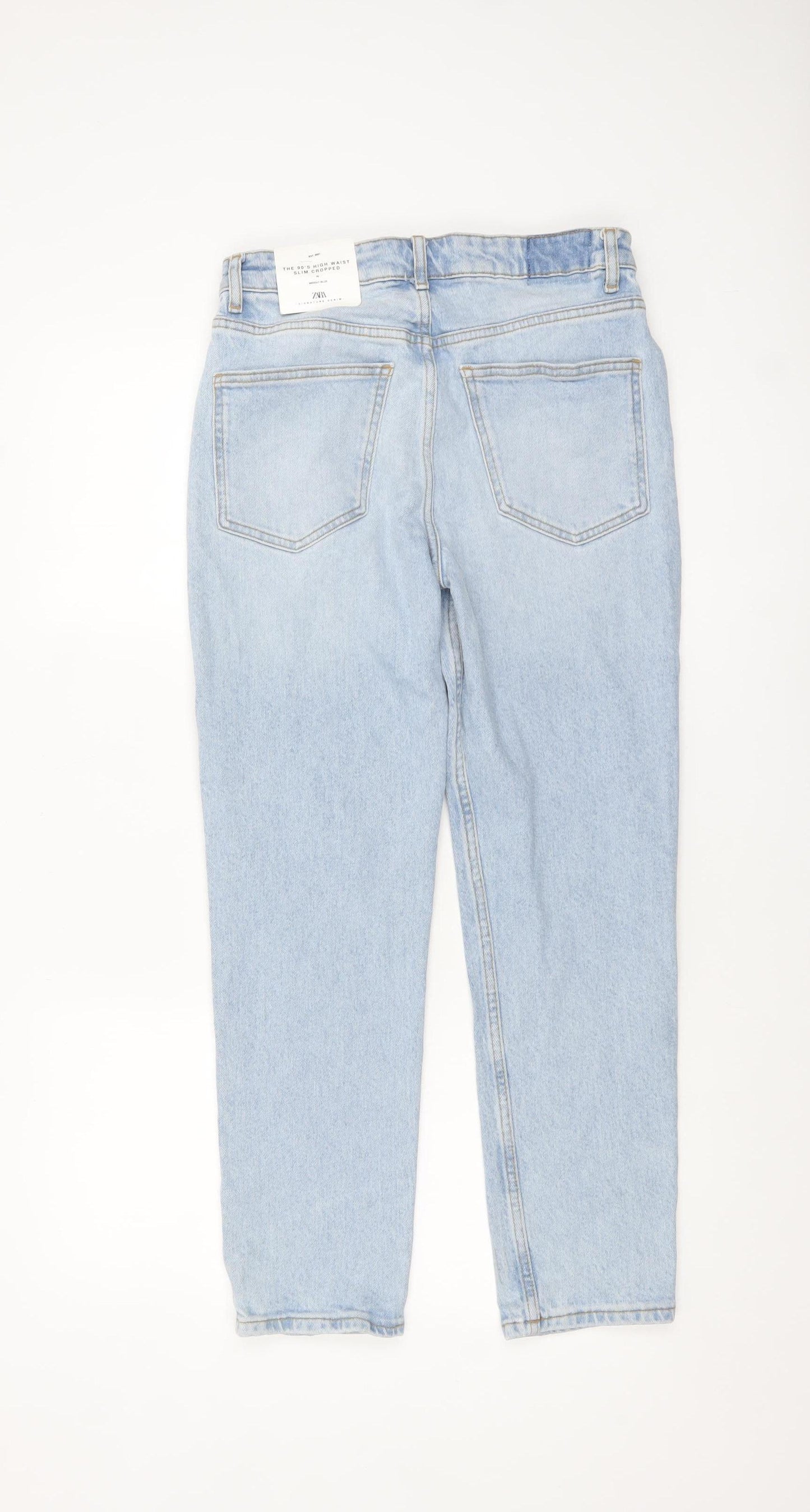 ZARA Women Blue Mom Jeans Size 10 High Waist Denim