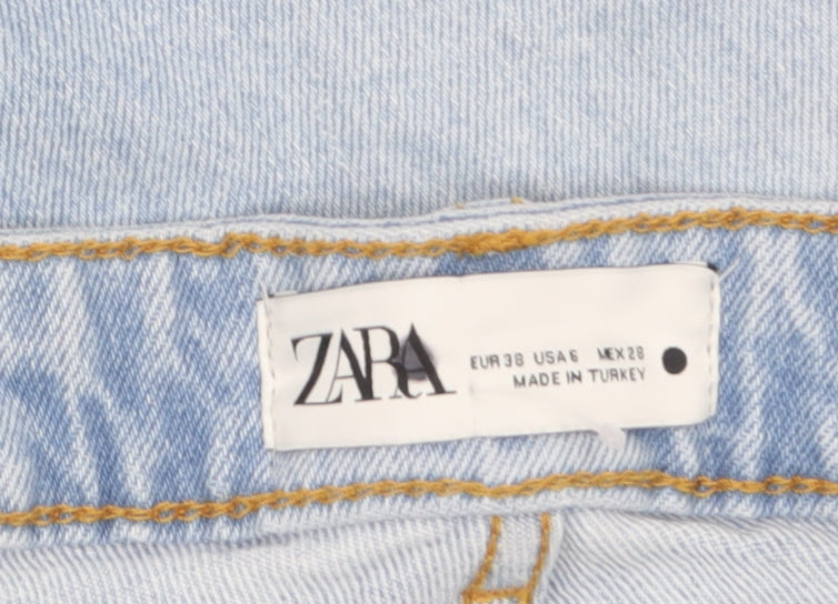 ZARA Women Blue Mom Jeans Size 10 High Waist Denim