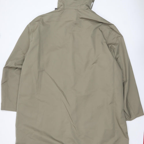 boohooMAN Men's Green XL Long Hooded Parka Coat