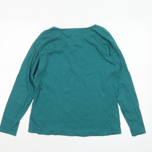 Avon Women’s Green Floral Long Sleeve Cotton T-Shirt Size M 12/14
