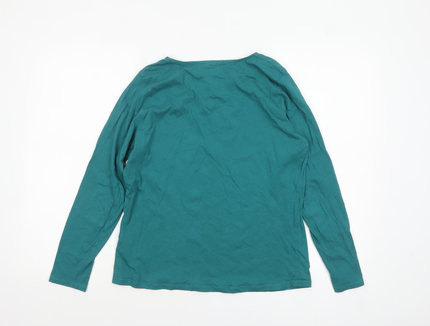Avon Women’s Green Floral Long Sleeve Cotton T-Shirt Size M 12/14