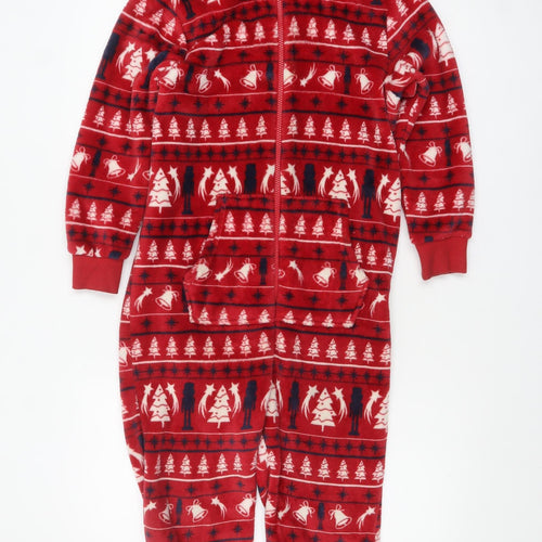 Threadbare Boys Red Christmas Fleece Hooded One Piece 9-10 Years