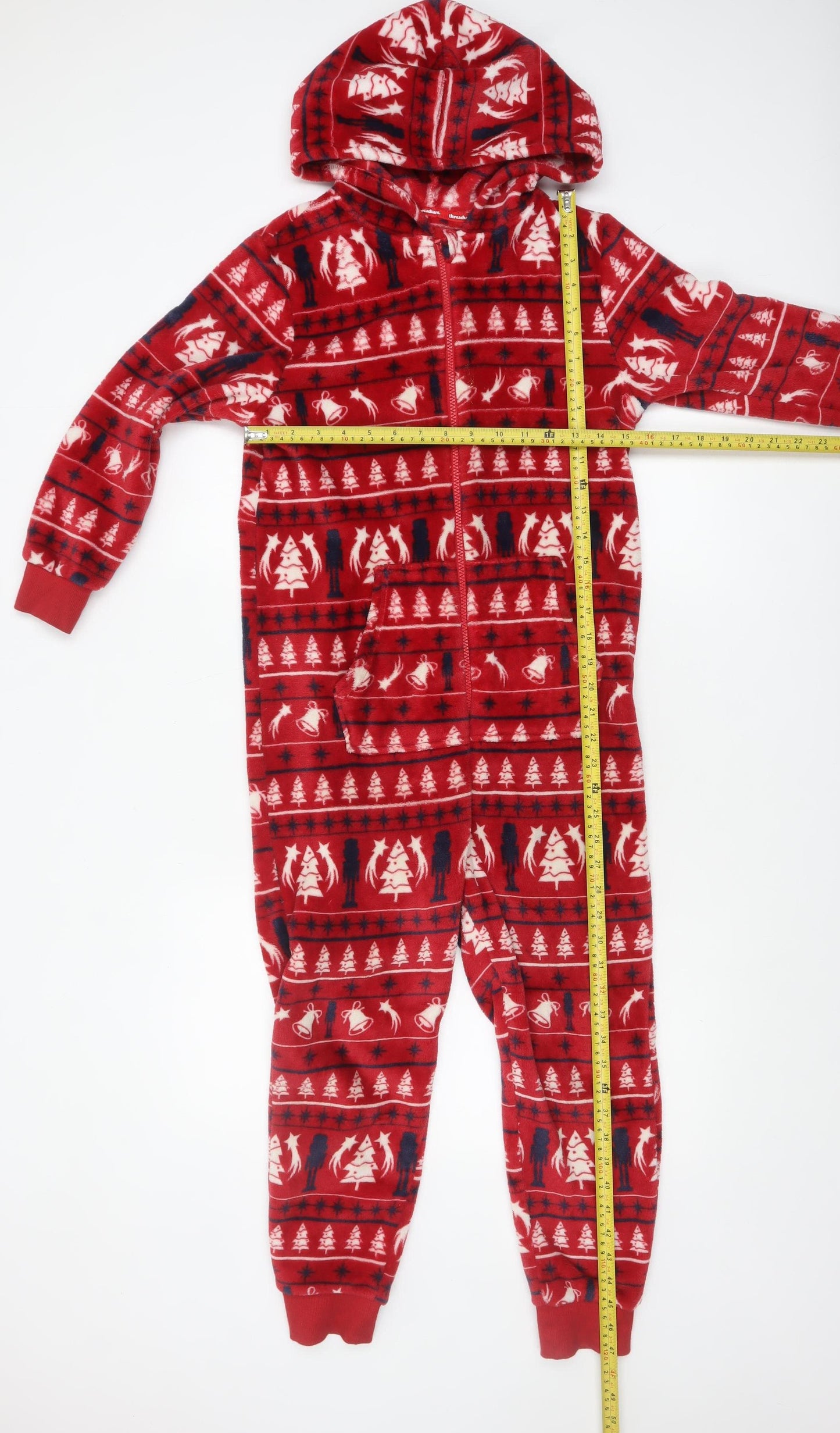 Threadbare Boys Red Christmas Fleece Hooded One Piece 9-10 Years