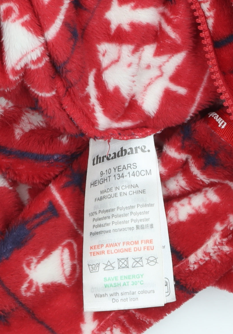 Threadbare Boys Red Christmas Fleece Hooded One Piece 9-10 Years
