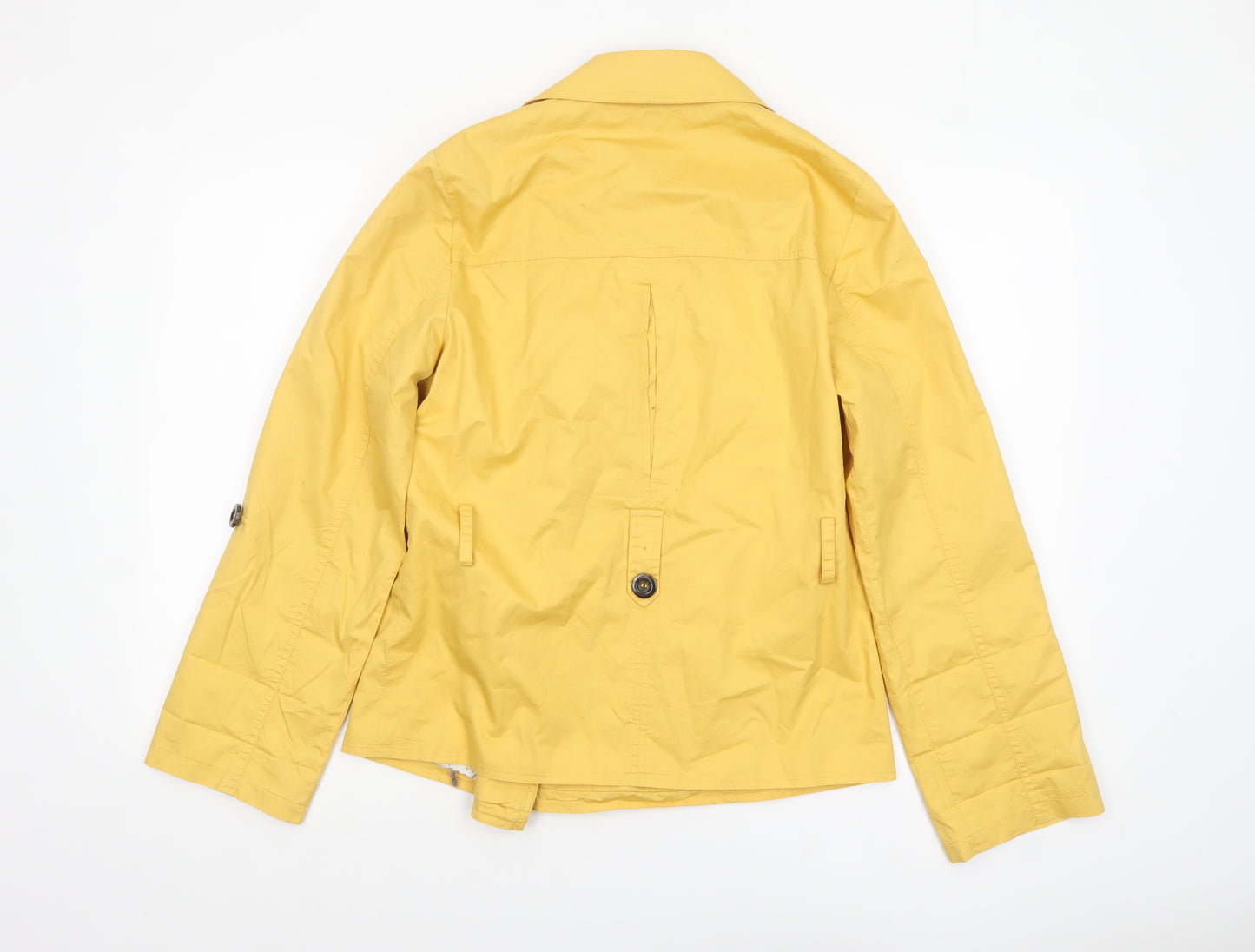 Fashion Union Womens Yellow Cotton Pea Coat Jacket Size 12