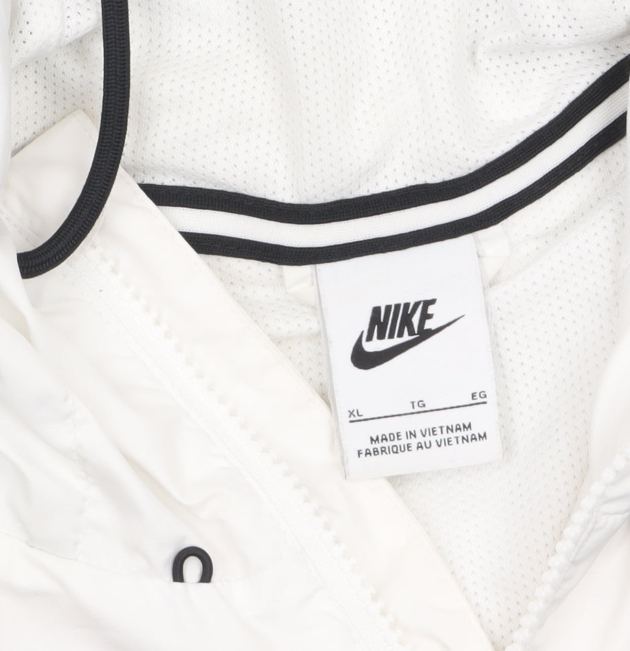 Nike Men's Grey & White XL Windbreaker Hooded Jacket