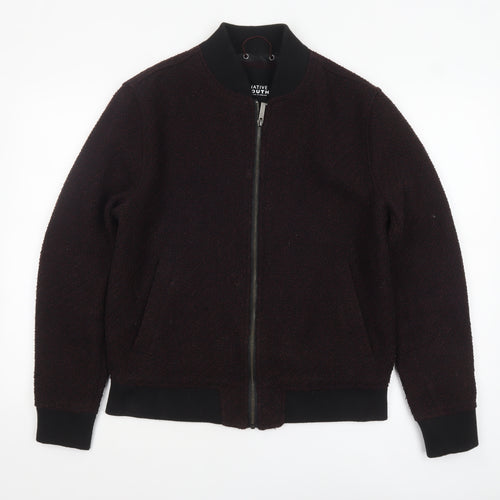 Native Youth Men's Brown Wool Blend Bomber Jacket Size M