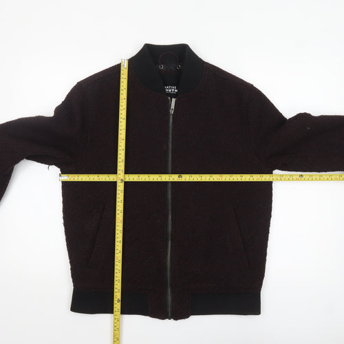 Native Youth Men's Brown Wool Blend Bomber Jacket Size M