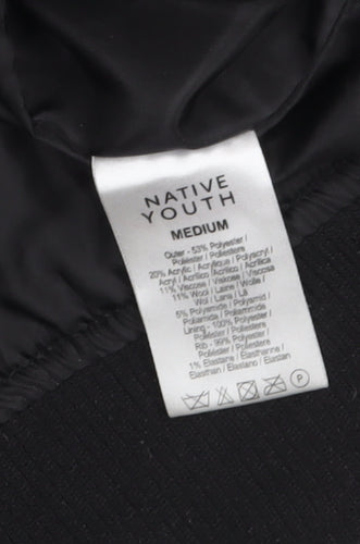 Native Youth Men's Brown Wool Blend Bomber Jacket Size M