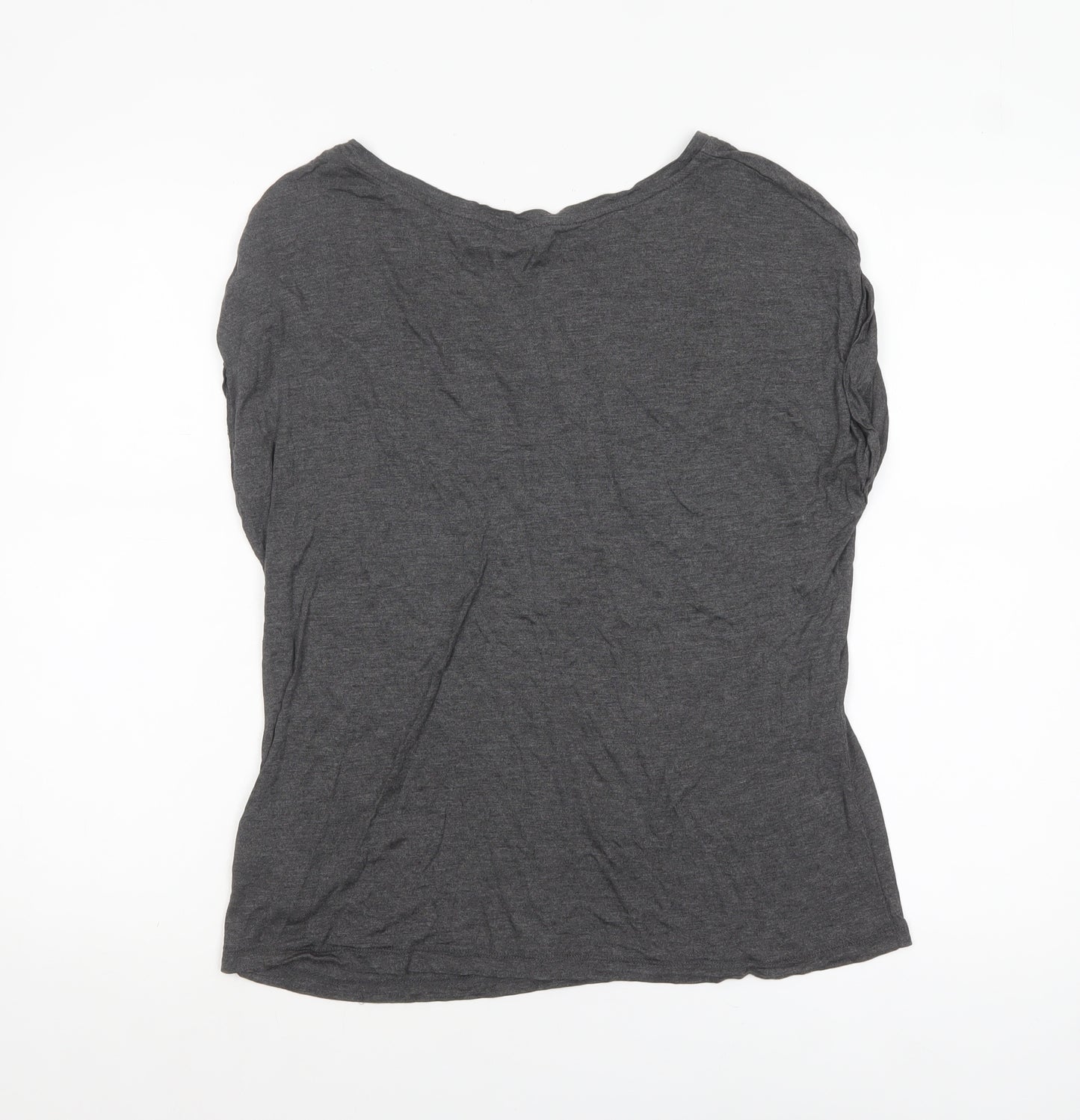 Mint Velvet Women Grey Rainbow Stripe T-Shirt M Viscose Basic Top