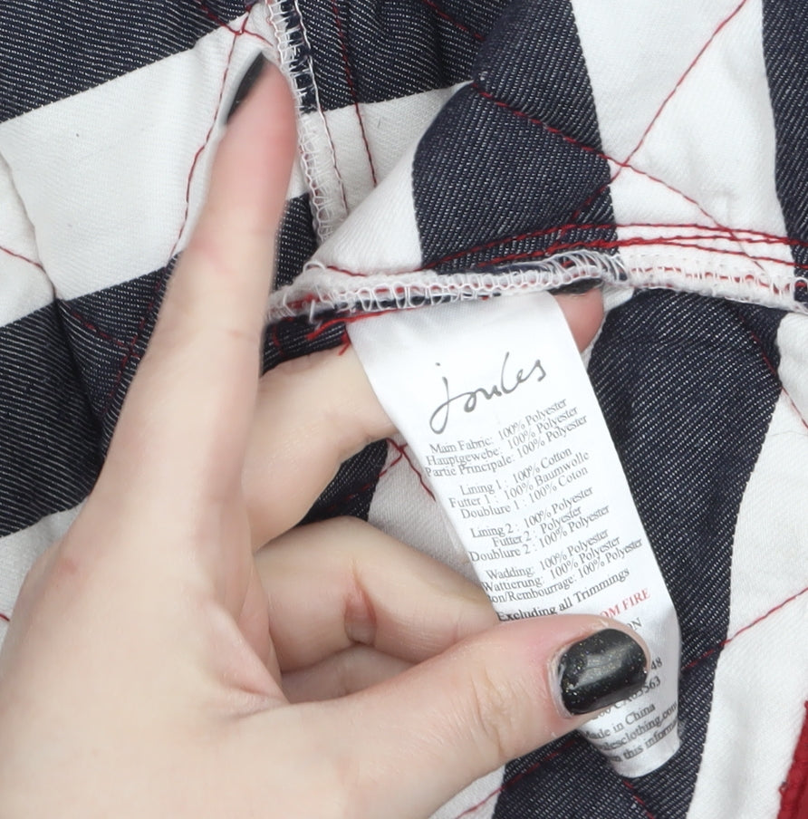 Joules Women's Red Quilted Belted Mid-Length Jacket Size 8