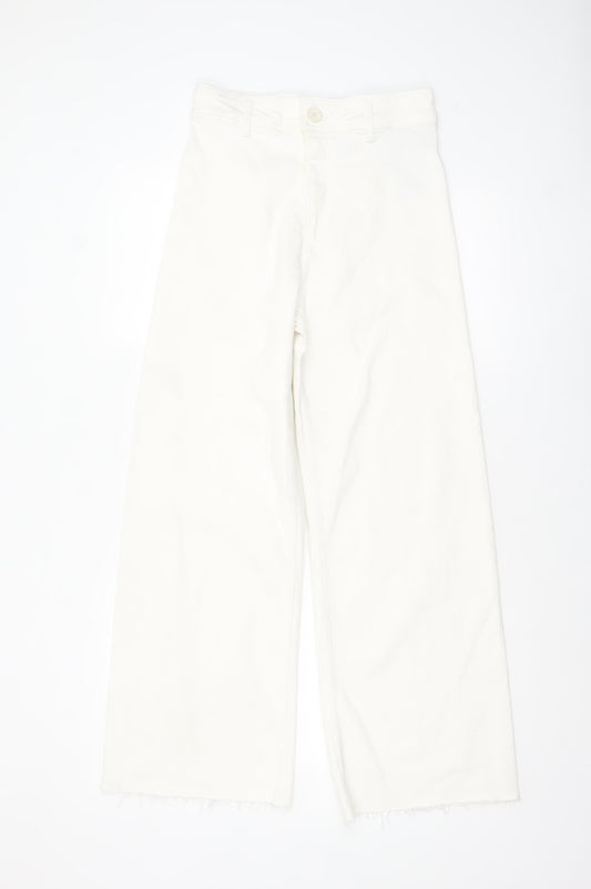 Zara Women’s White High Rise Marine Straight Jeans Size 8