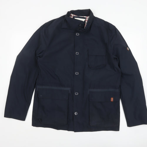 Ben Sherman Men's Blue Mid-Length Polyester Casual Jacket M