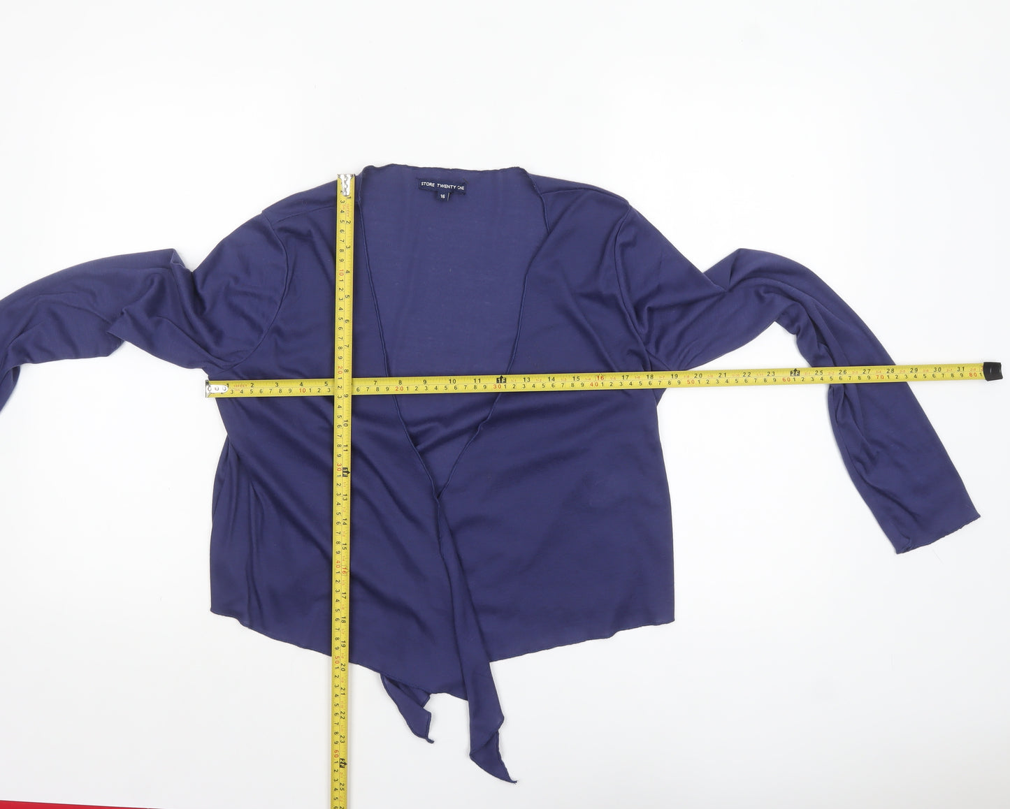 Store Twenty One Women's Blue Wrap Blouse Size 16 Long Sleeve