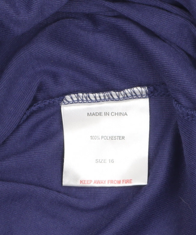 Store Twenty One Women's Blue Wrap Blouse Size 16 Long Sleeve