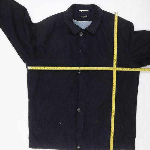 Bugatti Men's Blue Polyester Mid-Length Overcoat Jacket Size 56