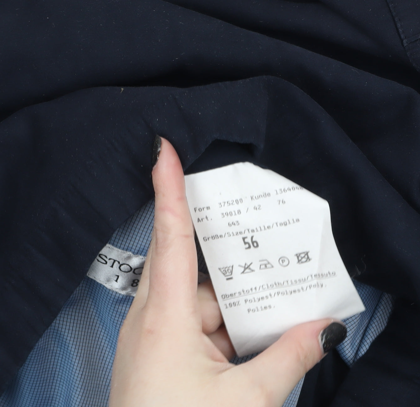 Bugatti Men's Blue Polyester Mid-Length Overcoat Jacket Size 56