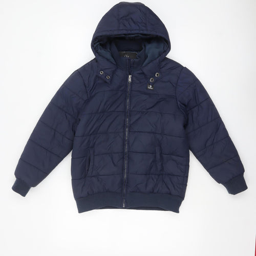Firetrap Boys Blue Hooded Puffer Jacket 10-11 Years Nylon Winter Coat