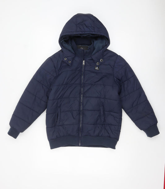 Firetrap Boys Blue Hooded Puffer Jacket 10-11 Years Nylon Winter Coat