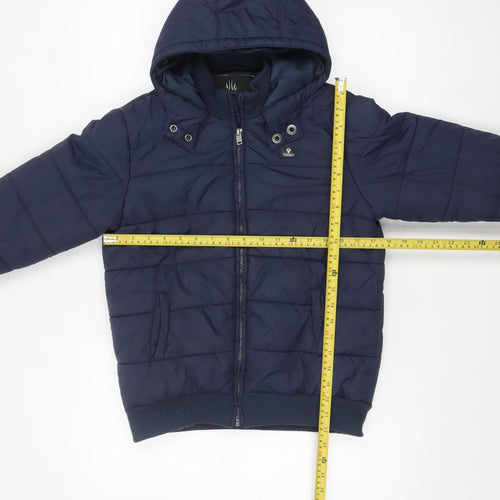 Firetrap Boys Blue Hooded Puffer Jacket 10-11 Years Nylon Winter Coat