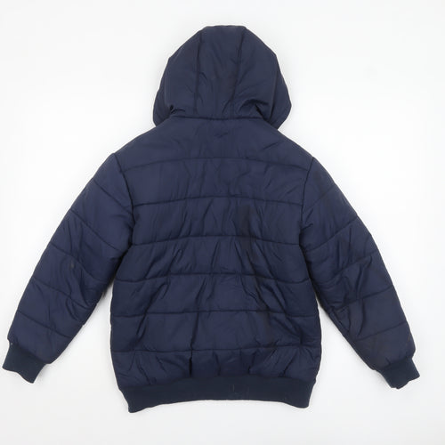 Firetrap Boys Blue Hooded Puffer Jacket 10-11 Years Nylon Winter Coat