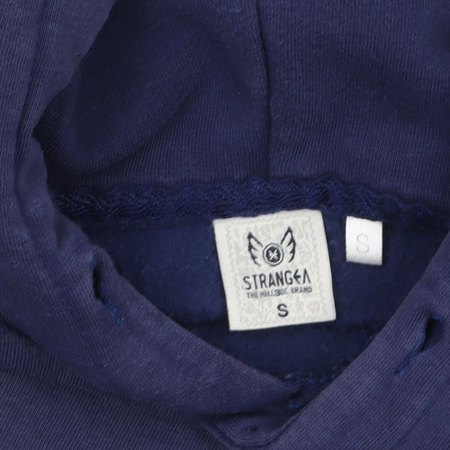 StrangeA Men’s Blue Santorini Pullover Hoodie Size S Graphic Fleece