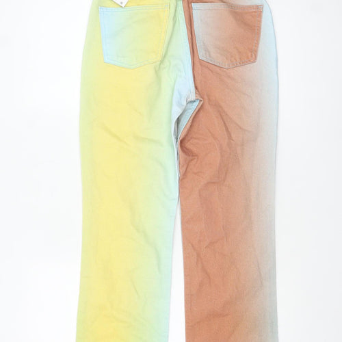 Zara Women Multicolour Straight Jeans Size 10 Cotton Denim