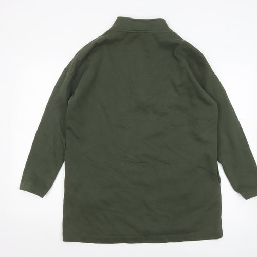 Tu Women Khaki Green 1/2 Zip Long Sleeve Pullover Sweatshirt Size 14