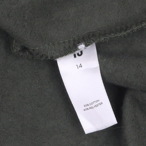 Tu Women Khaki Green 1/2 Zip Long Sleeve Pullover Sweatshirt Size 14