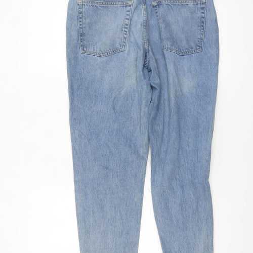 Topshop Women’s Blue Mom Jeans Size 10 High Rise Distressed Denim