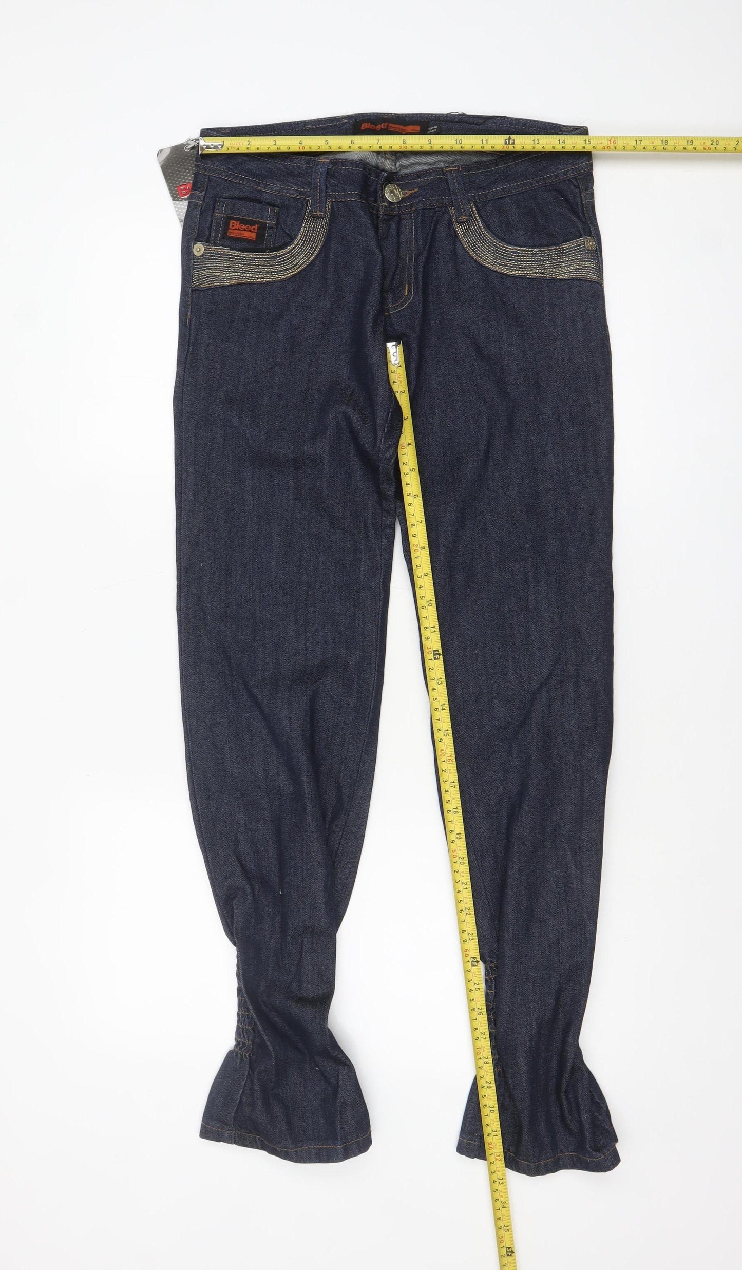 Bleed A Dee Women's Blue Denim Bootcut Jeans Size 12 Cotton