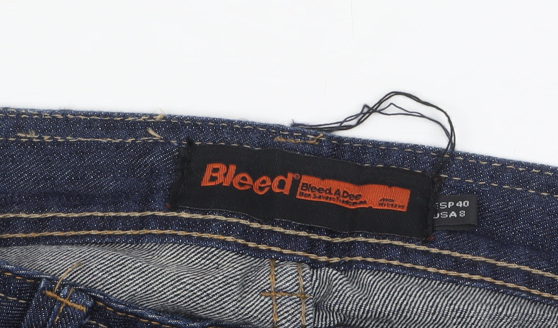 Bleed A Dee Women's Blue Denim Bootcut Jeans Size 12 Cotton